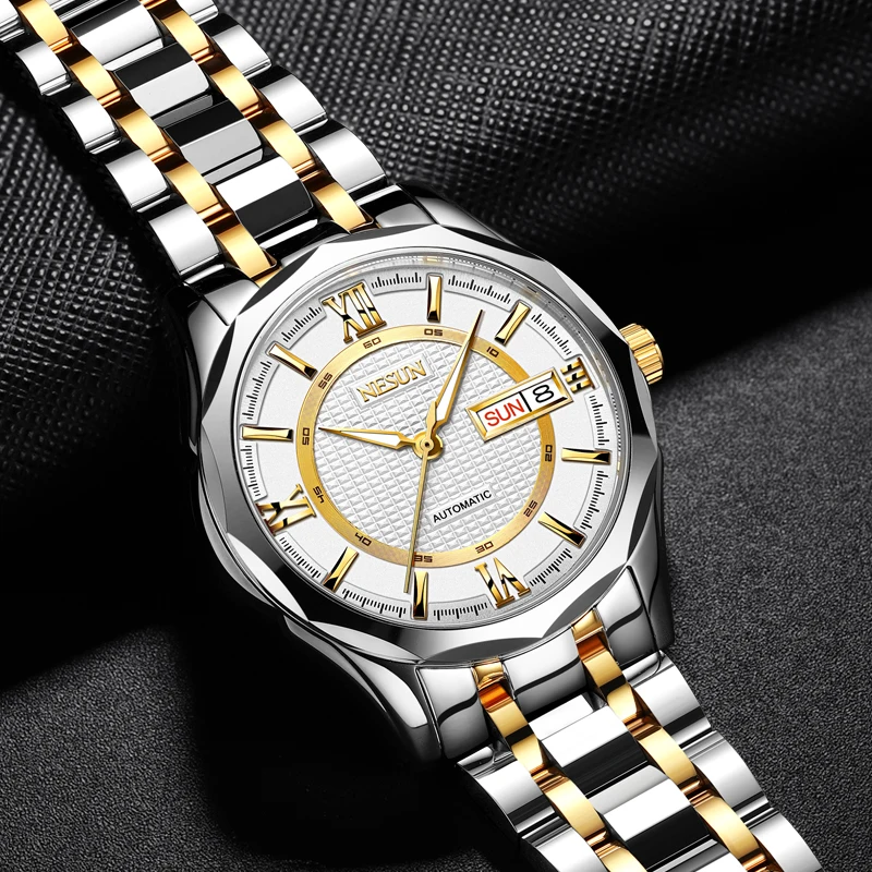 Relojes mecánicos NESUN para hombre, relojes mecánicos completamente automáticos, relojes mecánicos para caballero, relojes mecánicos para hombre