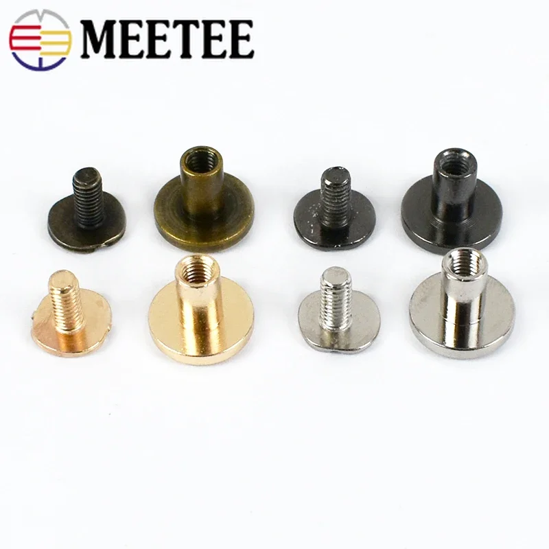 10/20/30Pcs 5-8mm Flat Head Rivet Buckles For Bag Clothes Metal Clasp Belt Decoration Hooks DIY Leather Hardware Accessories