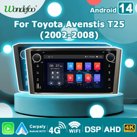 7'' Android 14 Wireles CarPlay Car Radio For Toyota Avensis T25 2002-2008 Android AUTO Stereo bluetooth Multimedia Player 2 DIN