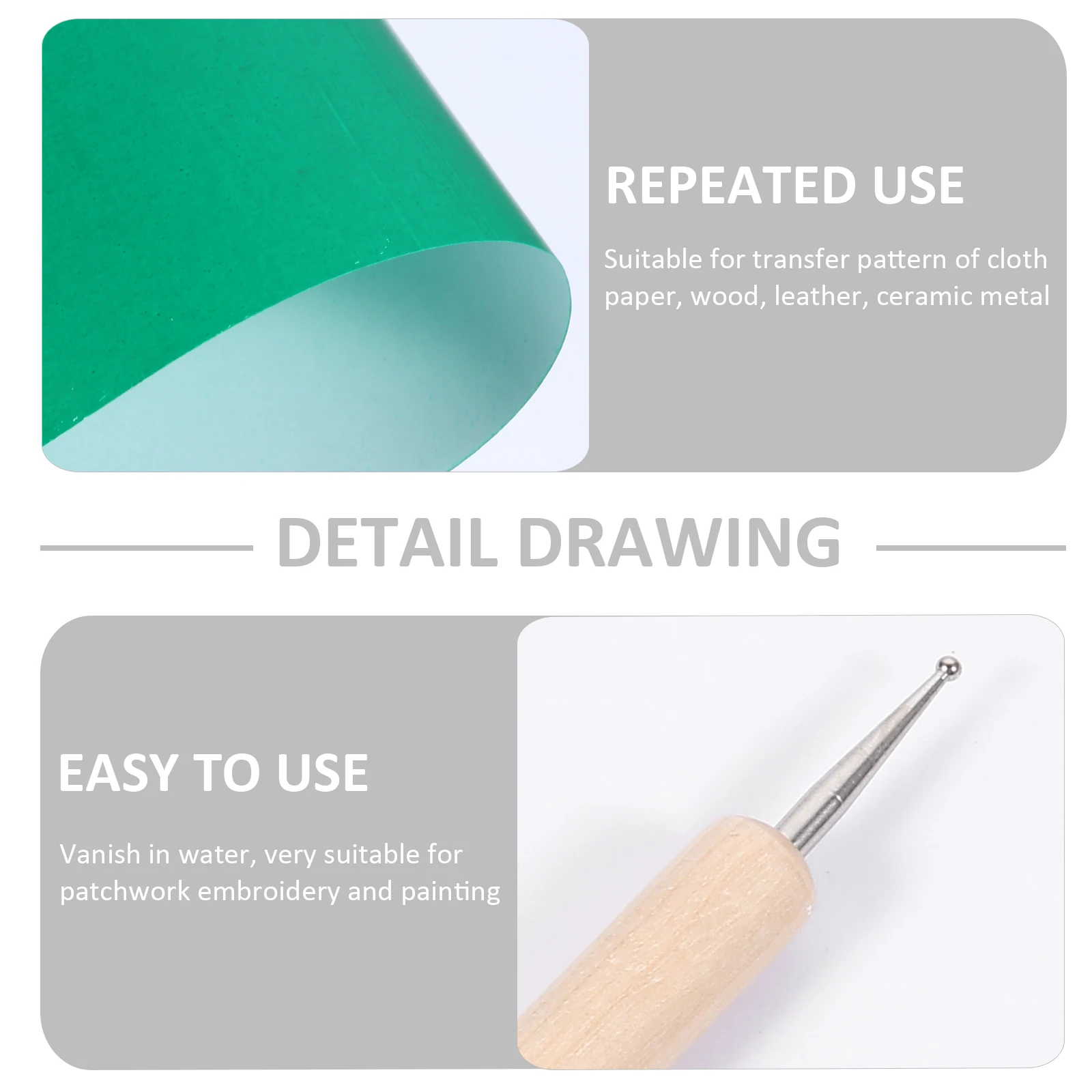 10pcs Cross Stitch Transfer Paper Carbon Tracing Graphite Sewing Copy Paper Embroidery Green Reusable DIY Craft Tools