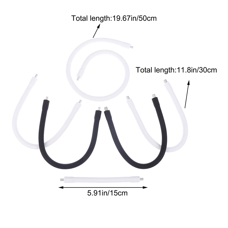Tuyau à col de cygne flexible pour lampe, tuyau en silicone métallique, flexible, flexible, souple, flexible, flexible, flexible, flexible, flexible, pliable, saillant, universel, filetage mâle femelle, M6, M8, 1PC