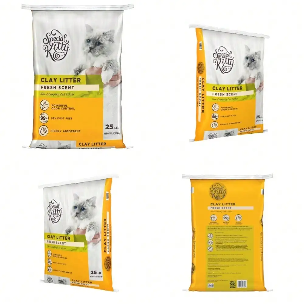 25 Lb Large Bulk Fresh Scent Non-Clumping Clay Cat Litter Effective Odor Control Low Dust Formula For Multi-Cat Families Long-Term Use