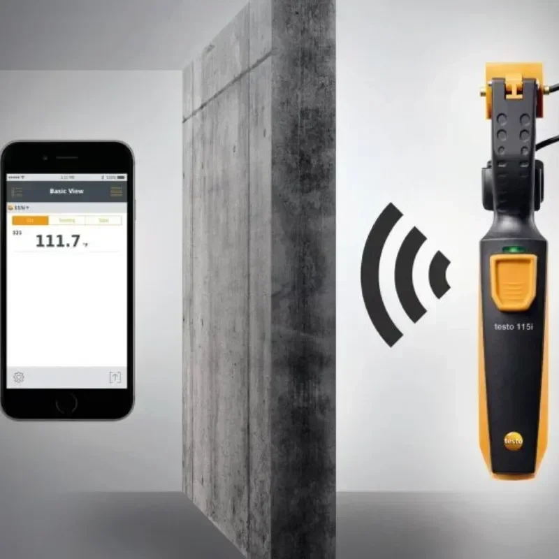 Testo 549i و115i مقياس الضغط العالي الرقمي المنوع ومقياس الحرارة بمشبك الأنابيب الذي يعمل عبر مقياس الهاتف الذكي المنوع
