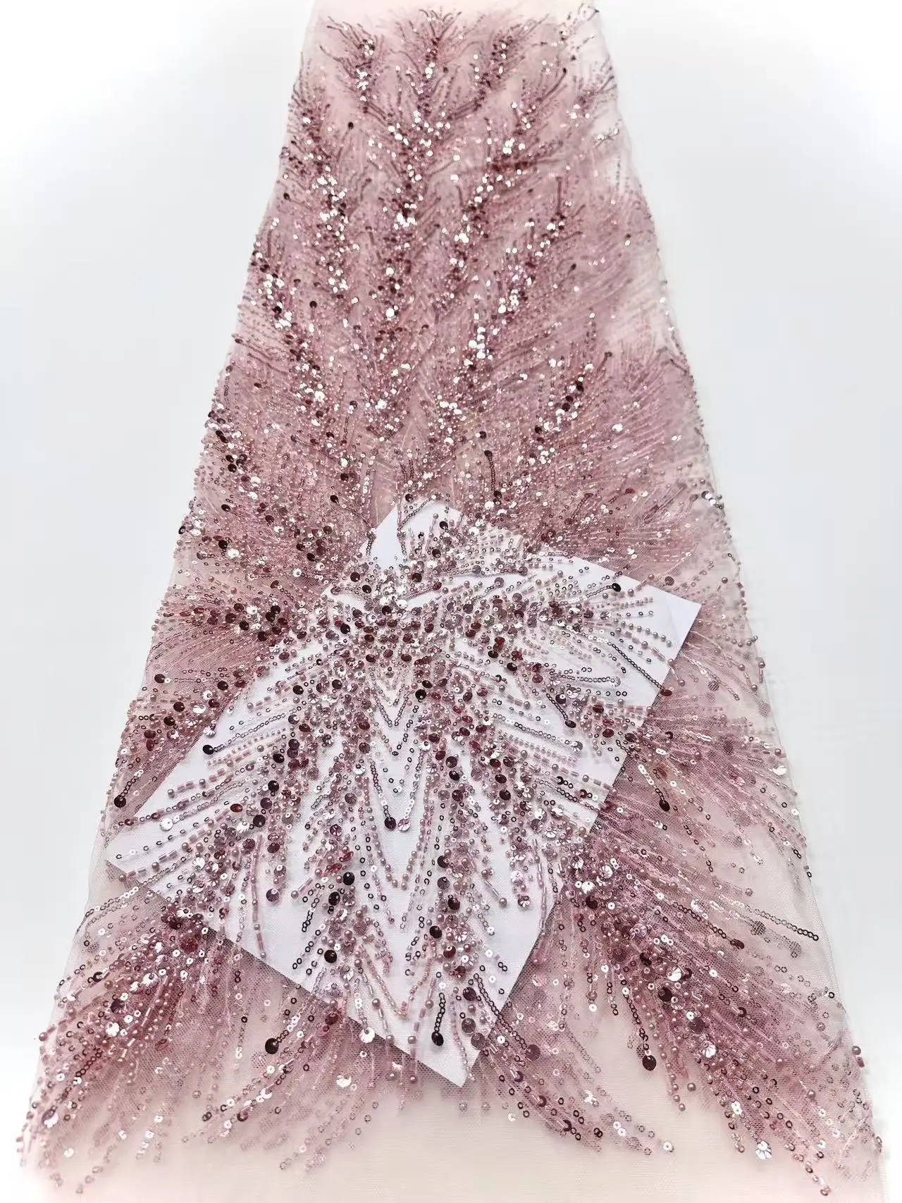 African Lace Fabric 2025 Sequins Beaded Embroidery Groom Nigerian Bridal High Quality French Tulle Lace Fabric For Sewing Hm39-1