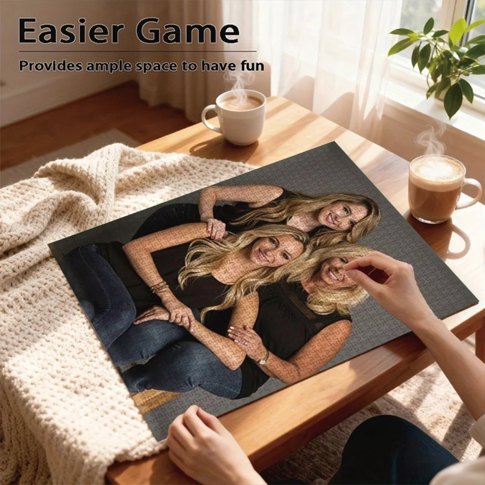 35/300/500/1000pcs Personalized Custom Photo Puzzle Couple Photos DIY Handmade Puzzles Photo Wall Art