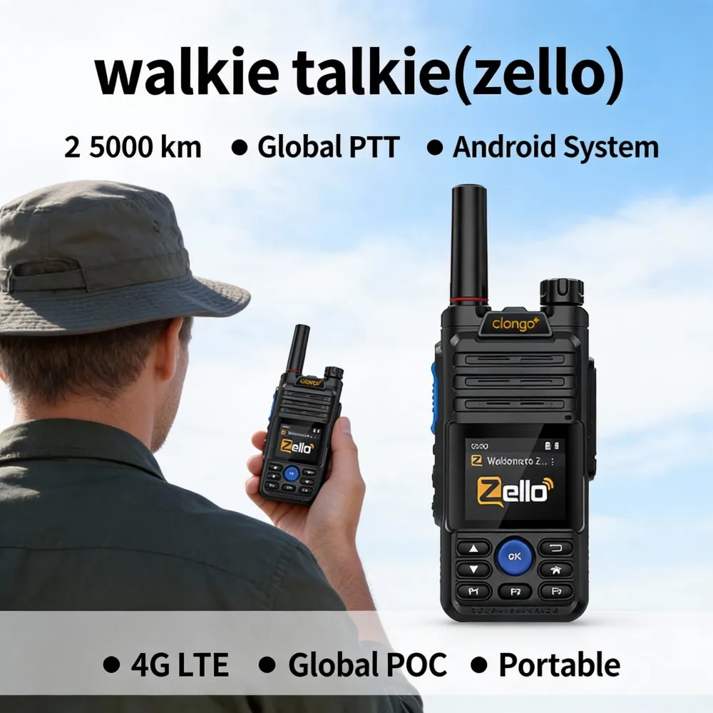 

4G Zello-Global Long Distance Android Walkie-Talkie with Bluetooth WiFi PTT Full Netcom Global Communication Walkie Talkie