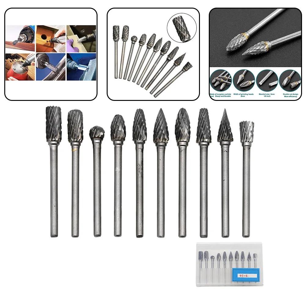 

10-Piece Grinding Set Carbide Steel Grinding Heads DIY Projects High-quality Materials Variety Of Grinding Heads New