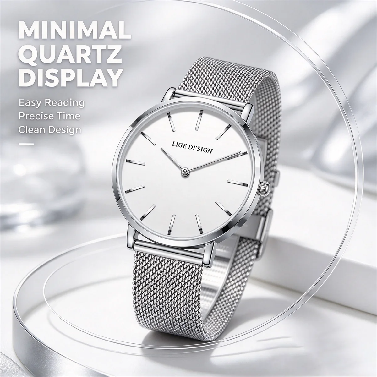 LIGE New Women Dress Quartz Watch Best Selling Women Watches for Women Luxury Brand Simple Elegant Waterproof Watch Dropshipping