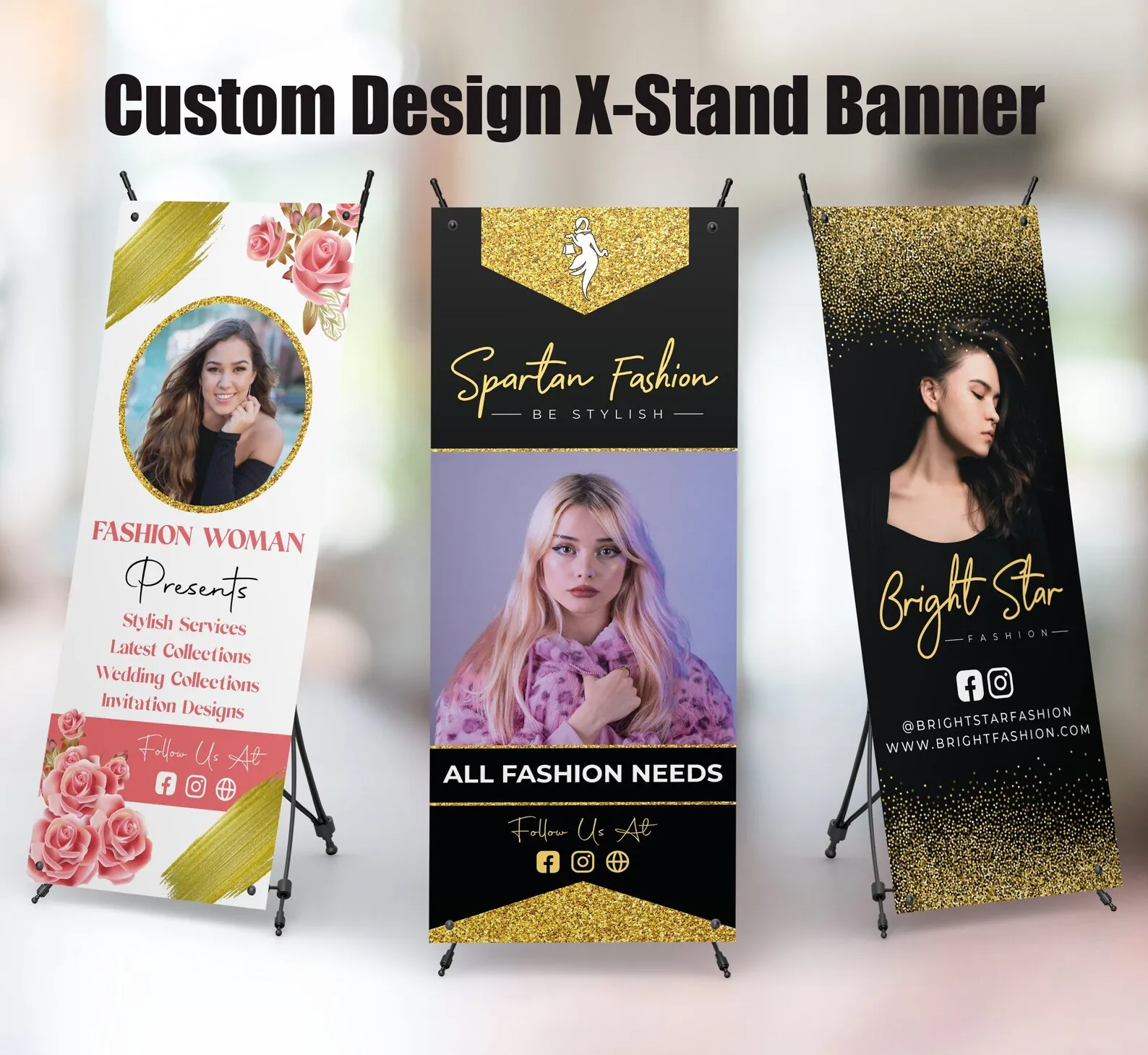 

Retractable Backdrop, Pop Up Shop Banner, Photo, X-Stand Business, Custom Design