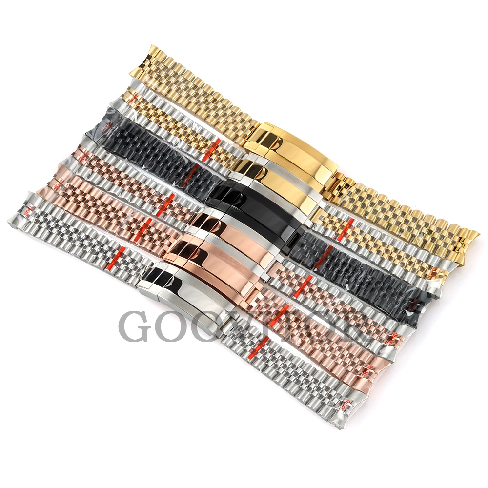 20 mm Jubilee-Armband, Rosé/Gold, PVD-Edelstahl-Uhrenarmband, passend für SUB GMT Datejust NH34 NH35 NH36 Uhrengehäuse, 40 mm hohe Qualität