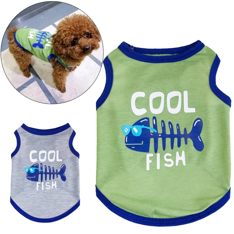 Cotton Cat Puppy Fishbone Vest Summer Pet Clothes for Small Dogs Yorkshire Terrier Chihuahua Costumes ropa de perro