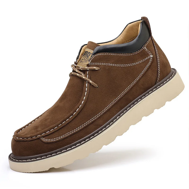 

Новые дизайнерские ретро-ботинки для мужчин: прочные рабочие туфли, однотонные, модные повседневные кожаные ботинки, мужские демисезонные ботинки до щиколотки