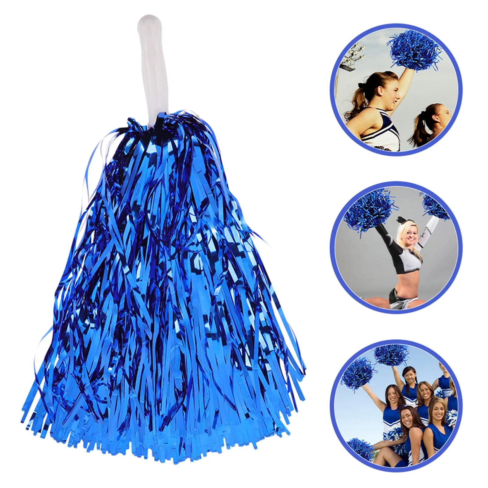 20Pcs Metallic Cheer Poms Cheerleading Poms Set Vibrant Gloss Material for Cheerleader Handheld Dance Teams School Athletics