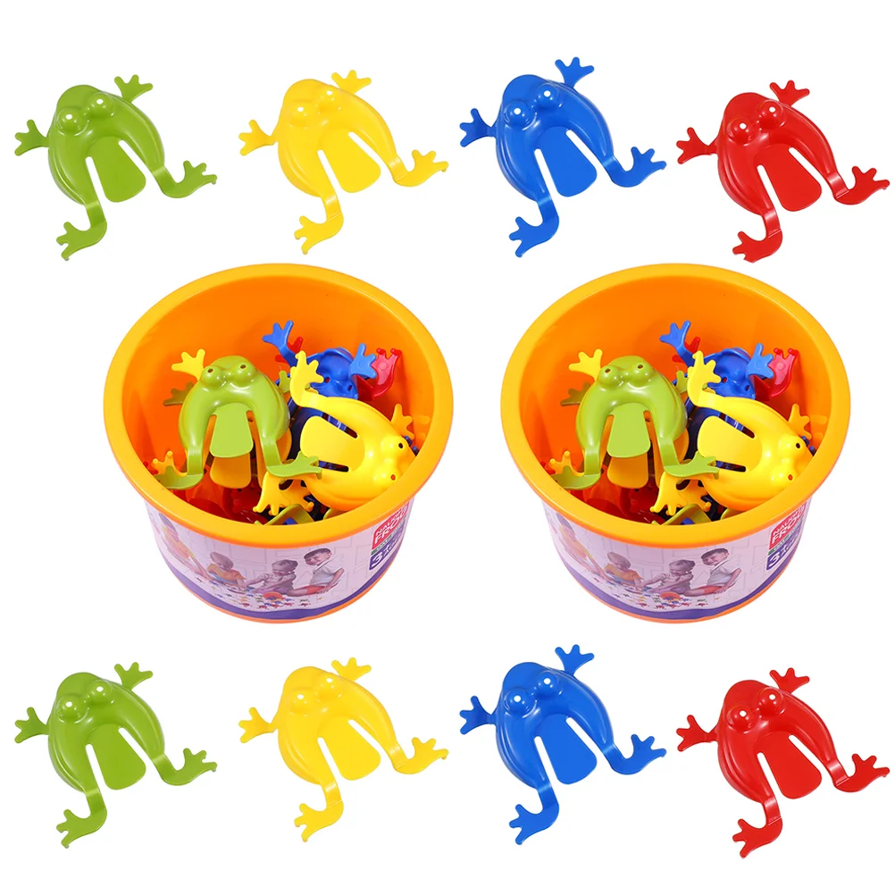 24 Pcs Puzzle Frog Toy Child Children’s Toys Mini Plastic Bouncing Frogs Realistic