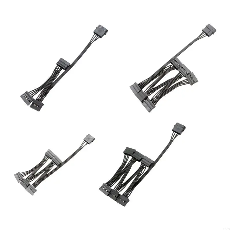 Y88b 15 pin macho para 3/4/5/6 Big 4pin extensão energia feminina 15pin alimentação alimentação para PC