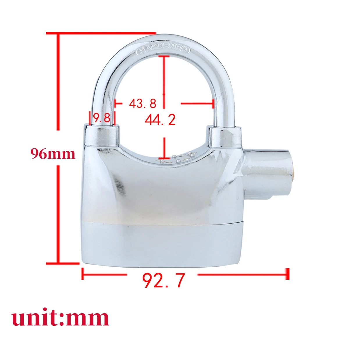 High-Security Alarm Padlock: 110dB Alert – Ideal Heavy-Duty Security Lock for Home, Gate, Bike Use with 3 keys(Durable Design)