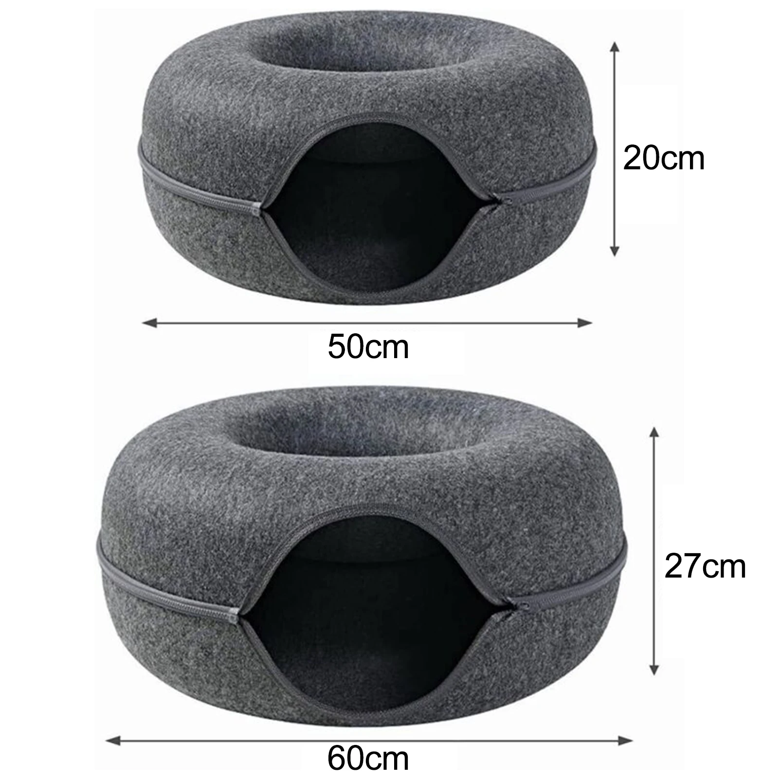 Cat Tunnel Bed Indoor Toys for Cats Donut Pet Bed Dual-Function Design Scratch Resistant- Suitable for Cats Rabbit Small Animals