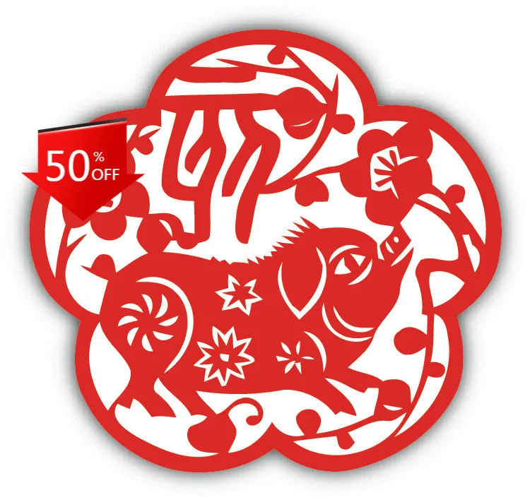 Pig Chinese Zodiac Sign Funny Car Laptop Window Bumper Waterproof Vinyl Decal Decoration Cool Funny Cute Vintage Cute Retro