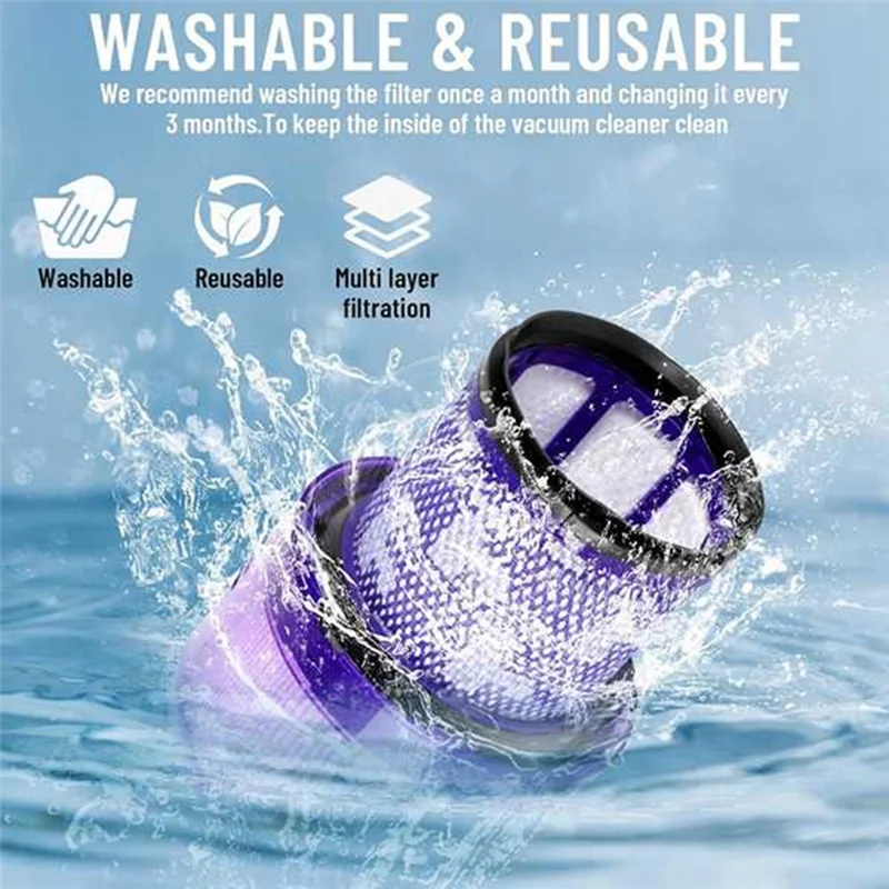 UNCL Staubsaugerfilter für Dyson V11 Animal V11 Torque Drive V15, waschbar und wiederverwendbar, Dy-970013-02 und 97001302, Ersatzfilter