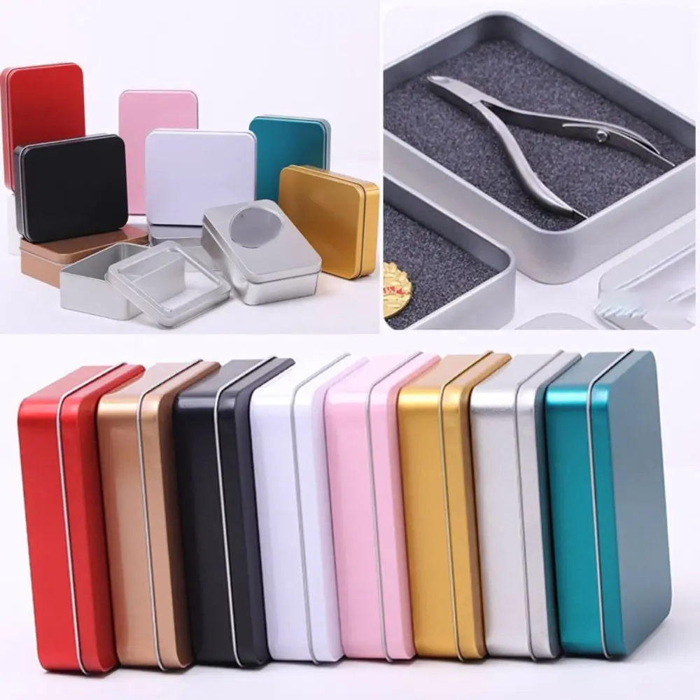 Mini Metal Box Candle Jars Small Aluminum Tin Jar Storage Case Organizer for Nail Cosmetic Container Refillable Bottles Tea Cans