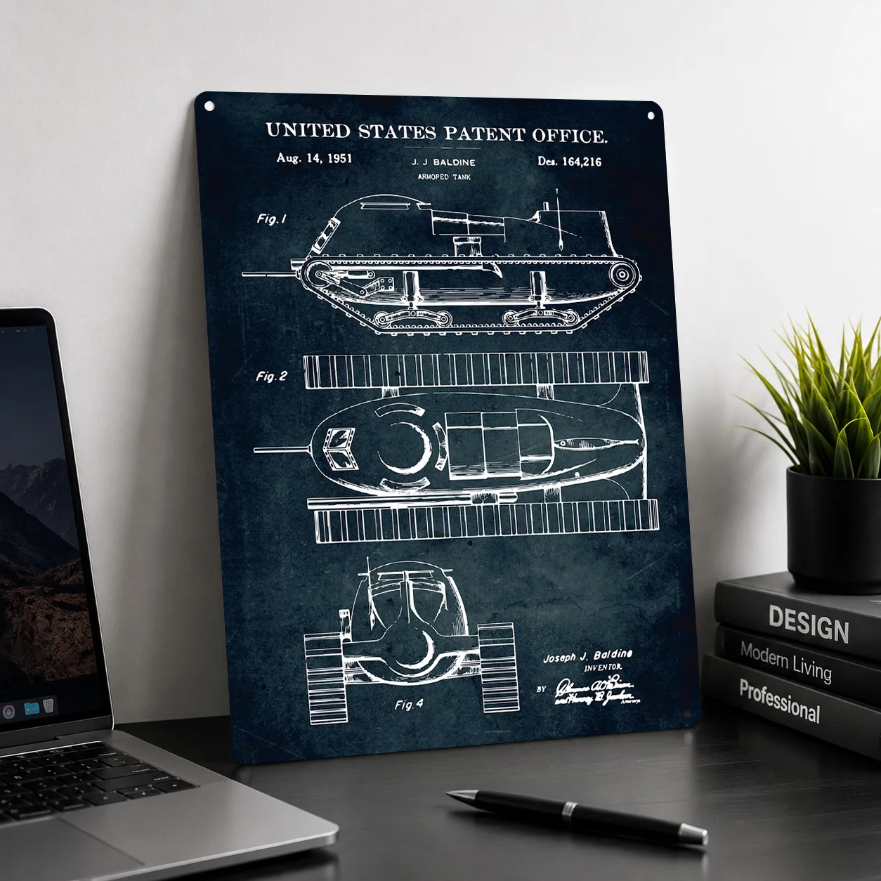 No450 Armored Tank 3D Texture Printed Poster Custom Vintage Metal Tin Plate Sign for Wall Art Funny Signs Office Decor Room Home