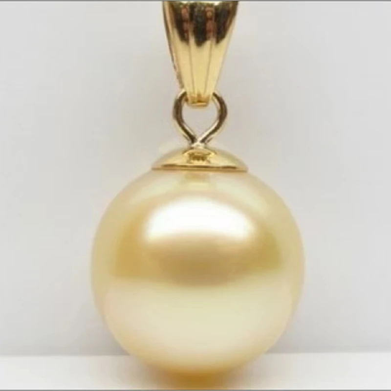 10-11mm Natural Golden Pearl Pendant, Includes Chain, , Romantic Jewelry for Women