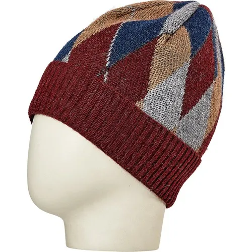 Phoneme Male Woolen Diamond Beanie Fo 2021 Maroon