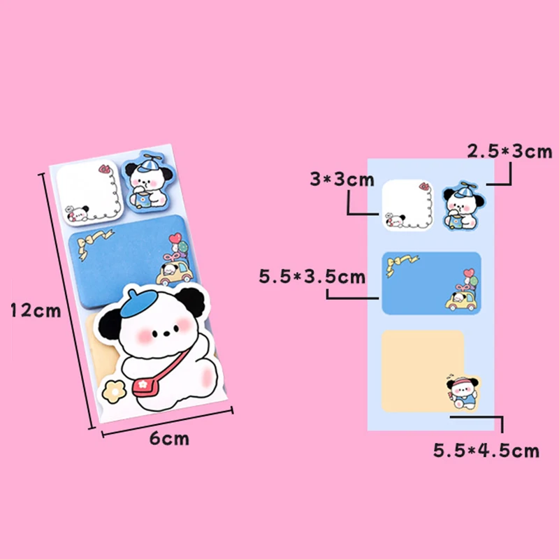 100Sheets Cute Cartoon Animal Bear Rabbit Panda Pochacco Sticky Notes Self-Adhesive Message Notes Memo Pads School Supplies