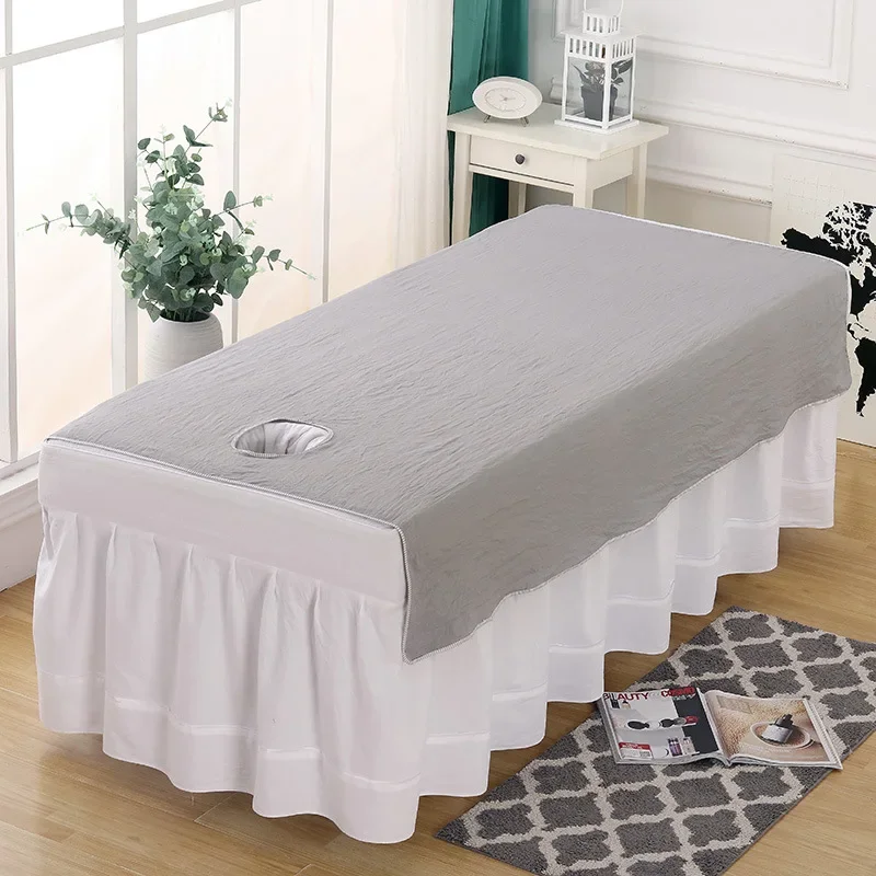 Polyester Soft Bed Cover Beauty Salon Bed Sheet Breathable Mattress Bed Cover SPA Massage Heath Club Table Cover