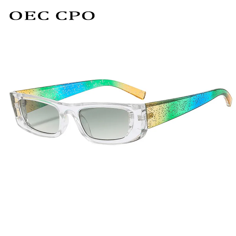 Colorful Punk Square Sunglasses Women Fashion Multicolour Rectangle Shades UV400 Retro Men Gradient Sun Glasses Trending Eyewear