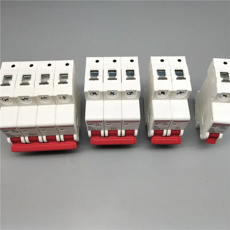 AC220V-400V DZ47 1P 2P 3P 4P 6A 10A 16A 20A 25A 32A 40A 50A 63A 125A Mini Circuit Breaker Cutout Miniature Household Air Switch