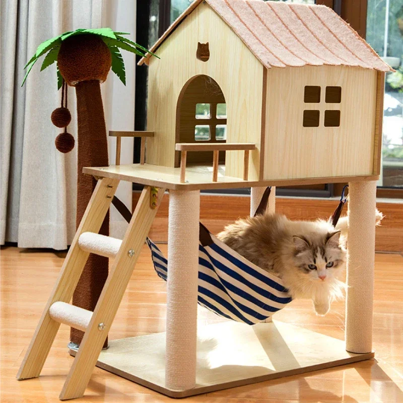 Climbing Coconut Island Cat Shelf Cat Nest Cat Tree All-in-One Handmade Sisal Scratching Post Shelf