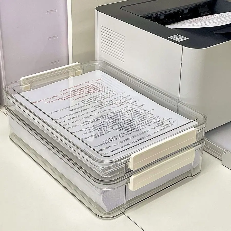Acrylic A4 Paper Office Document Sorting Box Transparent Dustproof Graduation Certificate Storage Box for Organizing