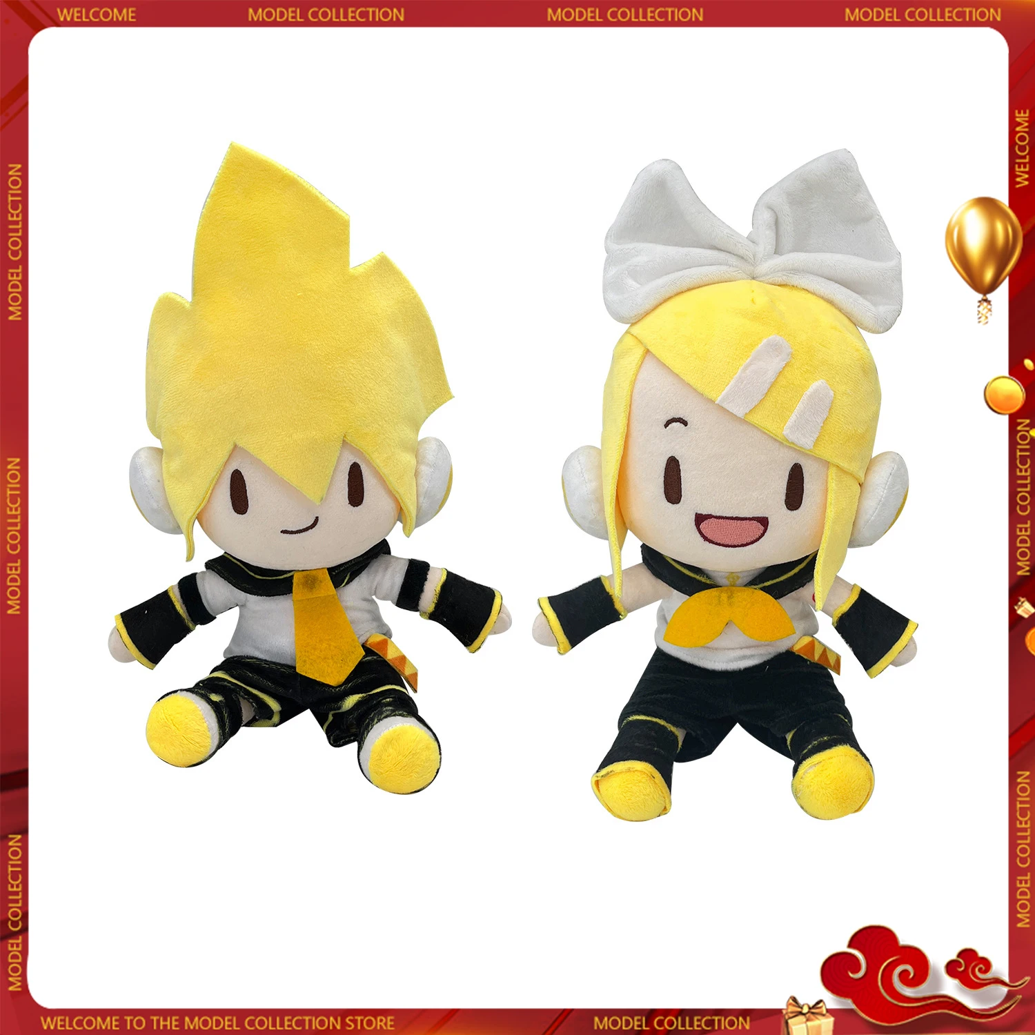 28cm Anime Hatsune Miku Kagamine Rin/len Fufu Plush Toy Doll Kawaii Figure High Doll Child Birthday Gift