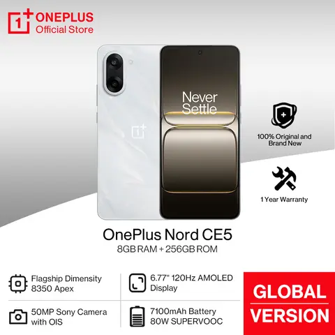 OnePlus Nord CE 5 Global Version Smartphone 7100mAh Battery MediaTek Dimensity 8350 Apex 50MP Sony LYT-600 Camera