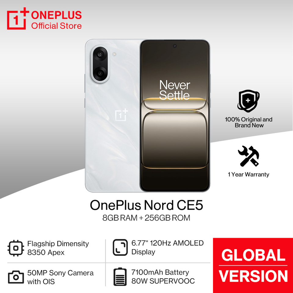  OnePlus Nord CE 5 Global Version Smartphone 7100mAh Battery MediaTek Dimensity 8350 Apex 50MP Sony LYT-600 Camera 