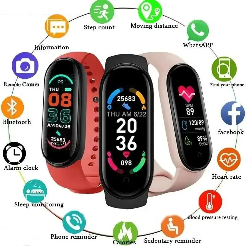 Smart Band Movement Watch Step Count Bluetooth Synchronous Phone Information Smartwatch For Men Women Students 2026 New