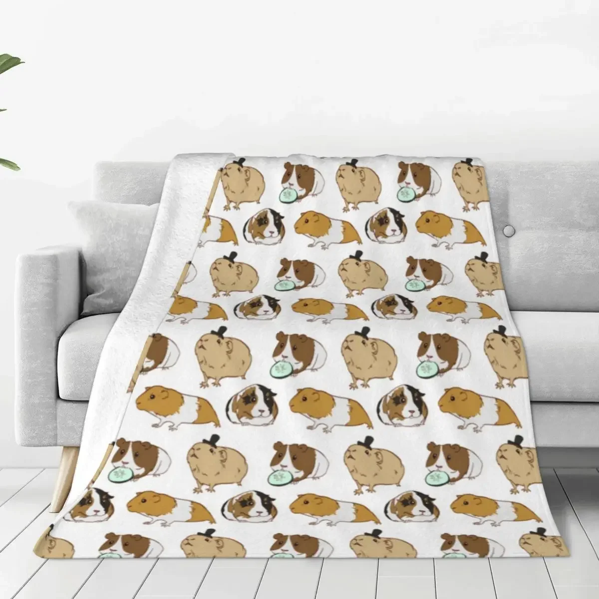 Guinea Pigs Super Warm Blankets Animal Nature Picnic Throw Blanket Spring Pattern Flannel Bedspread Sofa Bed Cover