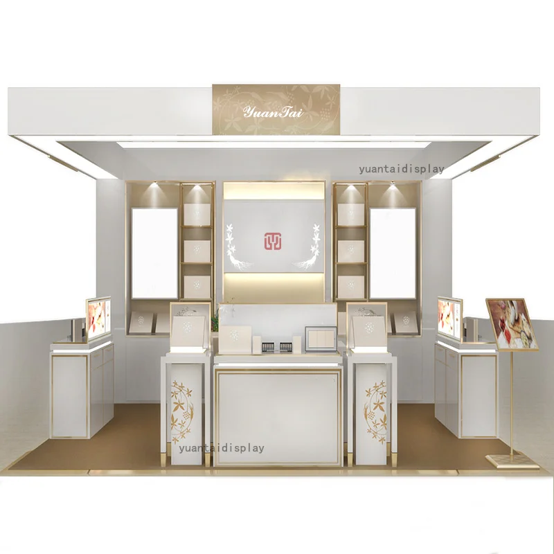 

Custom. Custom Boutique Display Cabinet Stand Mall Cosmetics Kiosk Booth Skincare Display Showcase