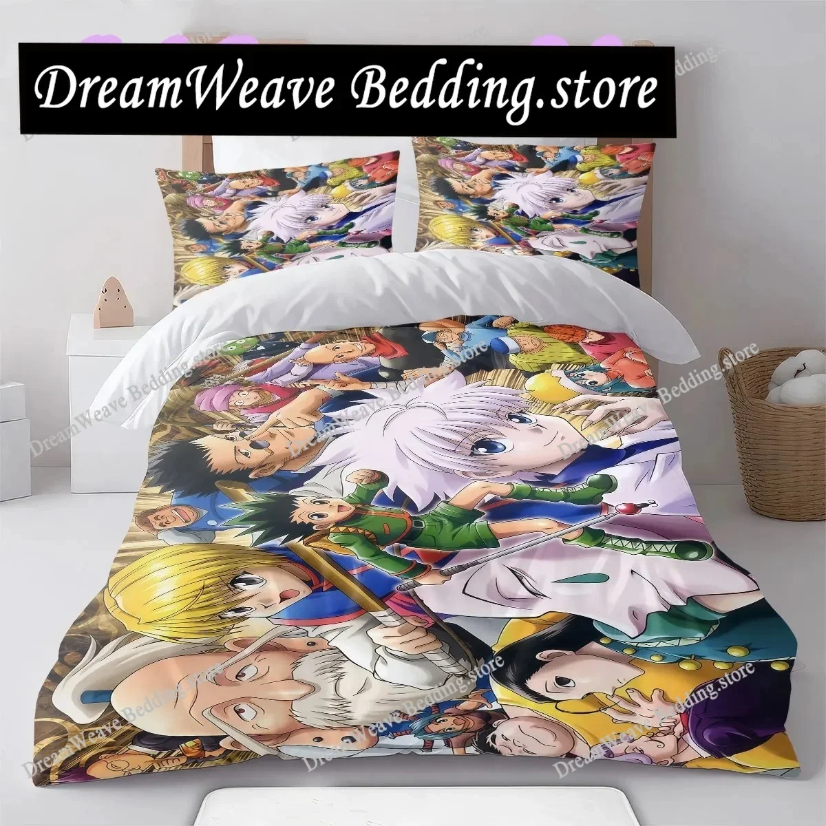 Join the Expedition Hunter x Hunter Printed Duvet Cover and Bedding Set, Various SizesFQH