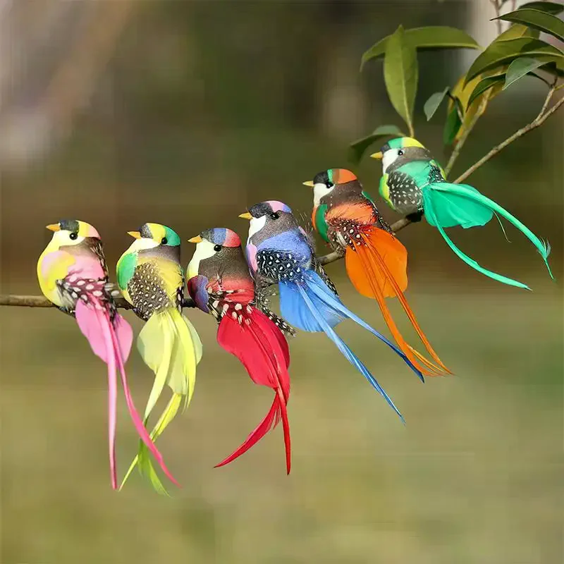1Pcs Random Simulation Swallow Tail Bird Clip Handmade Bird Plant-decorated Artificial Bird Handicrafts For Ornament