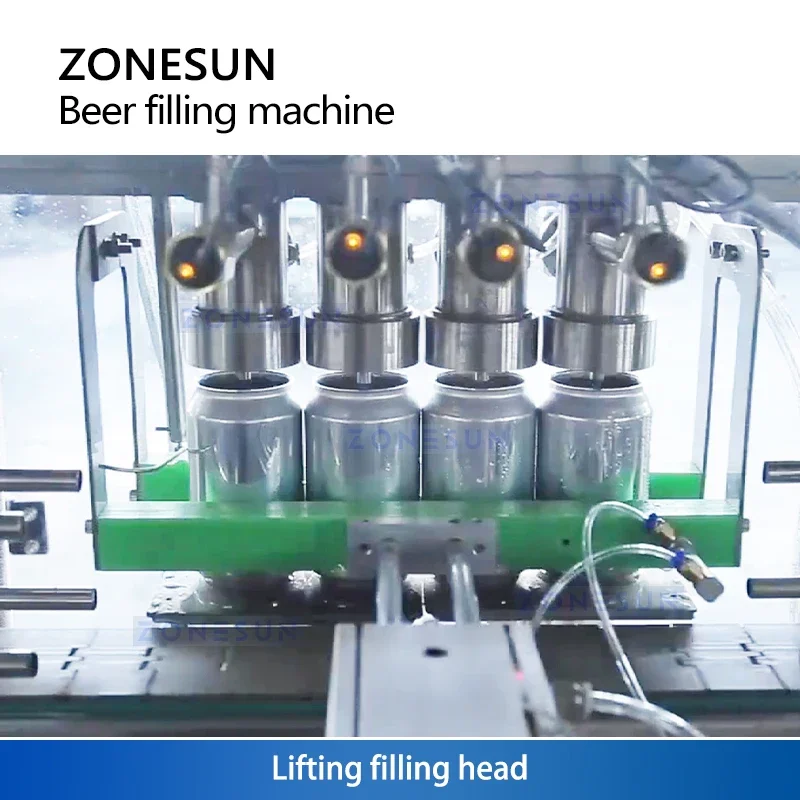 ZONESUN ZS-CBFS4 آلة تعبئة وختم علب البيرة
