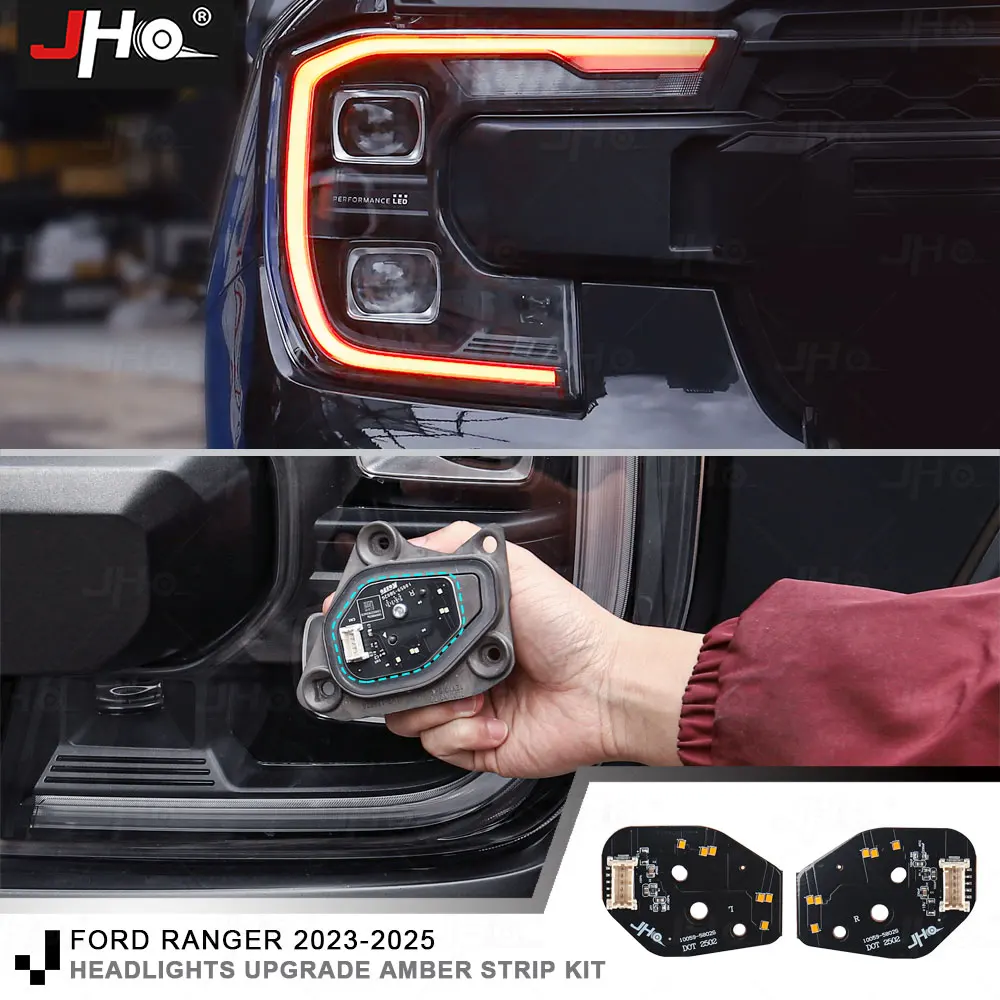 

JHO Amber DRL Module Replace Headlight Frame Color Changing Functional Unit For Ford Ranger T9 2022 2023 Daytime Running Lights