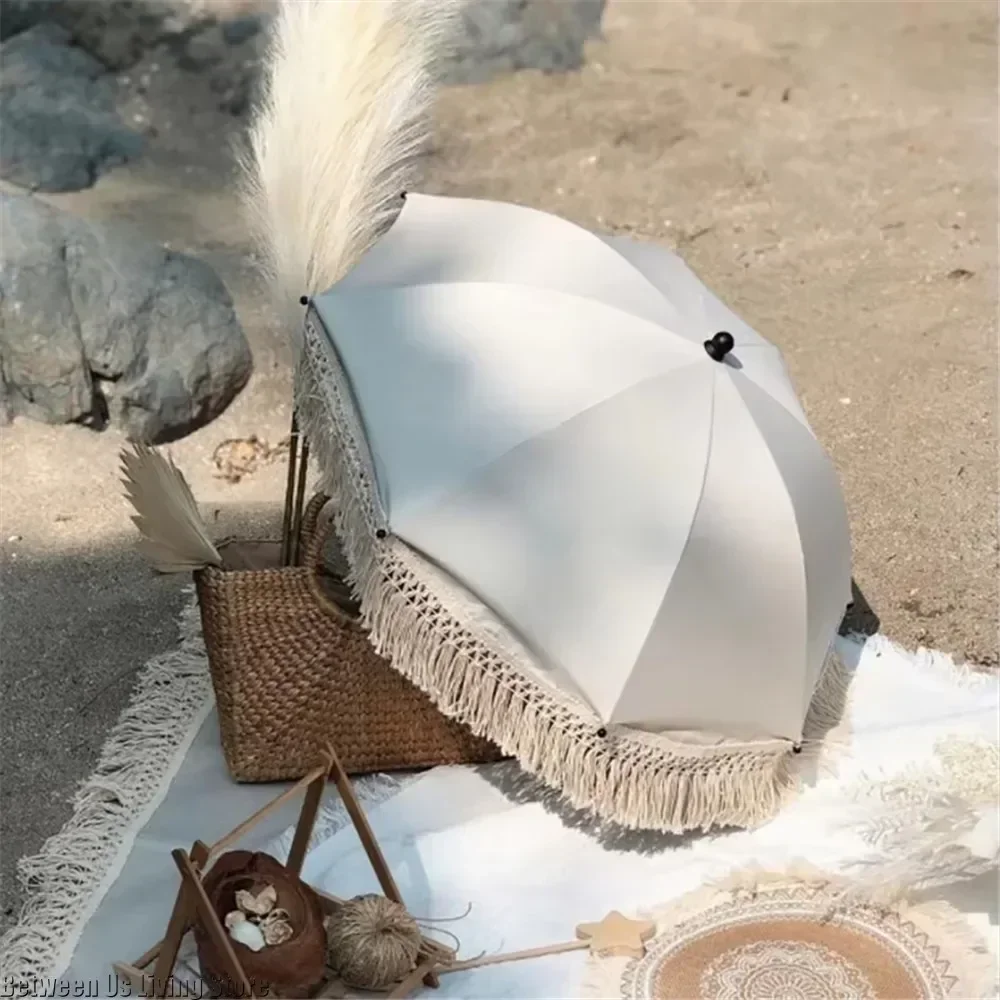 Cute Pattern Princess Lace Stroller Umbrella Baby Parasol with Plastic Fixture Clip for Pram Carriage