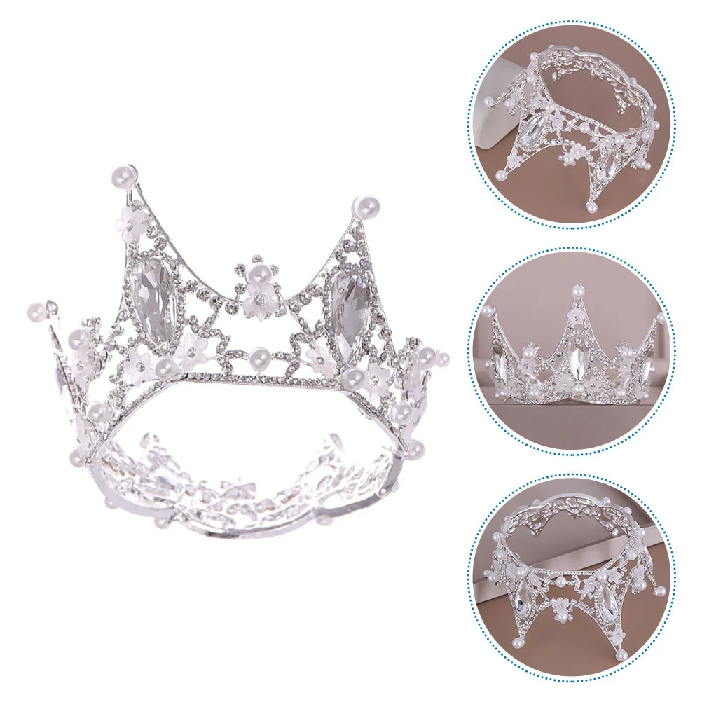 

Tiara Crown Rhinestone Headband Shining Rhinestones White Wedding Jeweled Women's