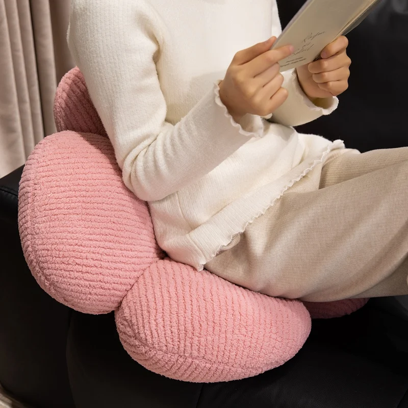 وسادة أطفال للبنات على شكل زهرة من القطيفة المخملية، لعبة محشوة ناعمة على شكل نبات، وسادة كرسي