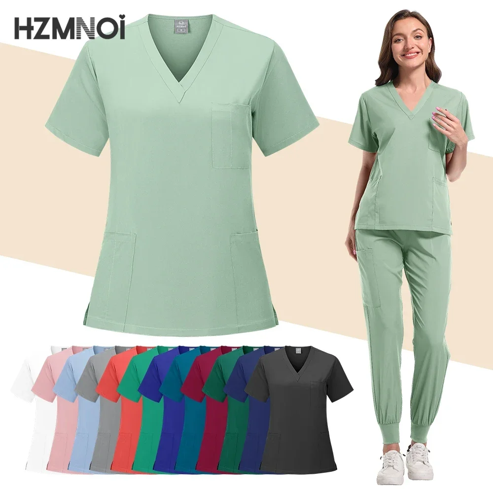 Woman Nursing Enfermeria Sets Surgical Uniforms Top Pant Articles Medical Uniform Scrubs Clinical Beauty Salon Hospital Suits