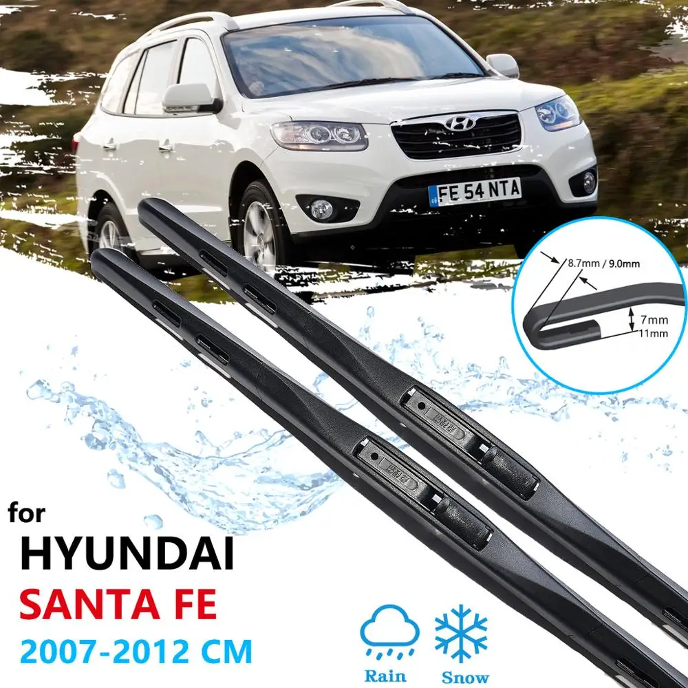 

for Hyundai Santa Fe SantaFe 2007 2008 2009 2010 2011 2012 CM Car Wiper Blades Front Windshield Brushes Car Accessories J-Hook