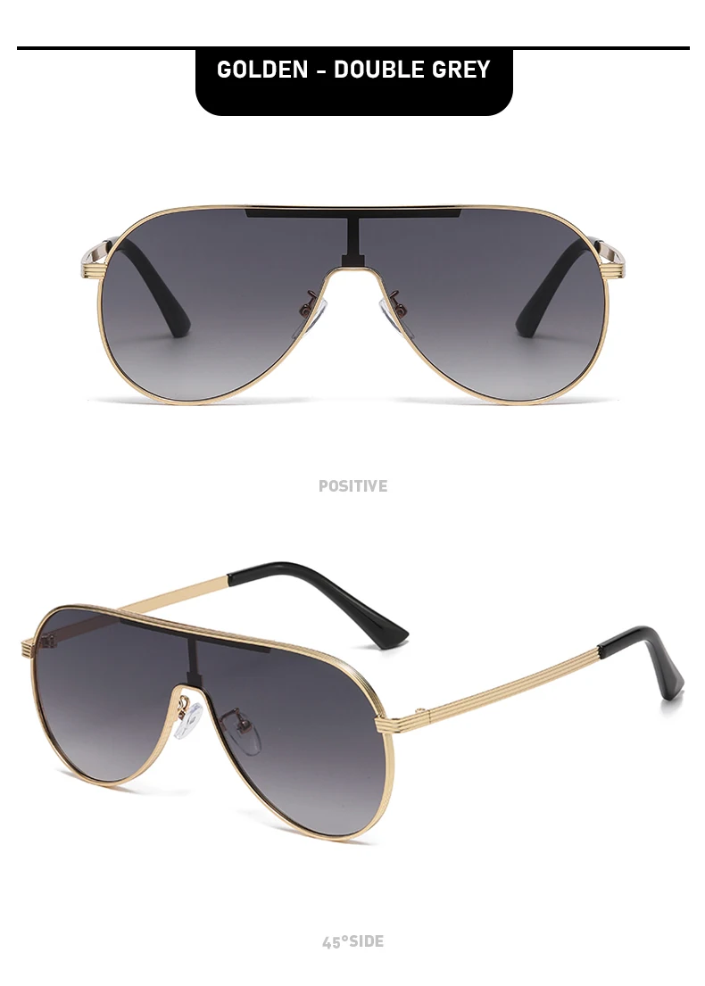 Vollformat-Pilotensonnenbrille im neuen Stil mit großen Rahmen, modische, trendige Metallsonnenbrille, personalisierte Sonnenbrille 2524 – Detail 12