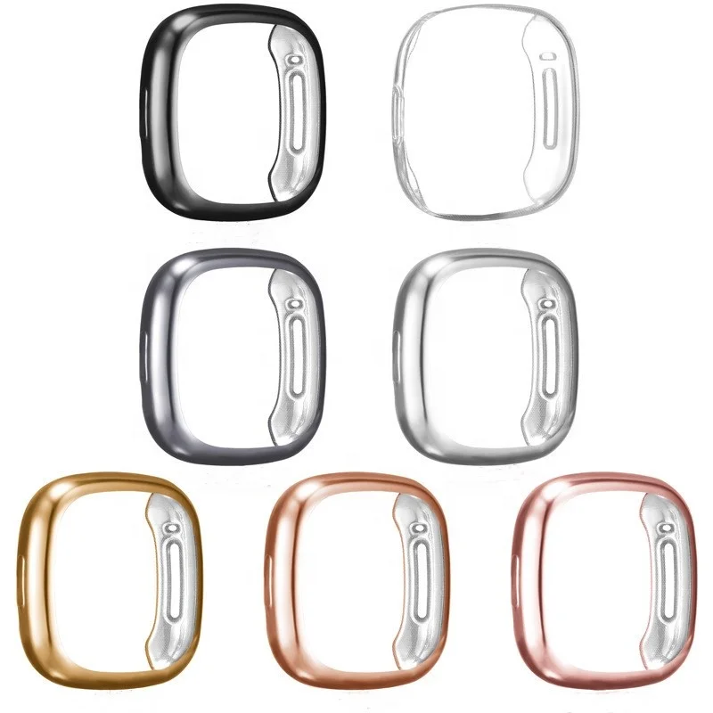 Full Screen Protector Cover TPU All-inclusive Tempered glass Bumper Smart Watch Case For Fitbit Versa 3/sense